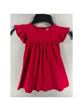 Sew Sassy Girls Red Flutter Sleeve Knit Cotton Boutique Top 18m